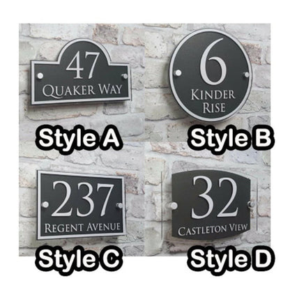 Custom Address Plaque - Modern House Number Sign