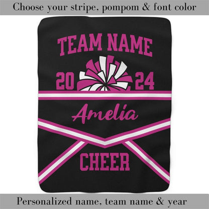 Personalized Cheerleading Blanket Custom Name Senior Cheer Gift Custom Cheer