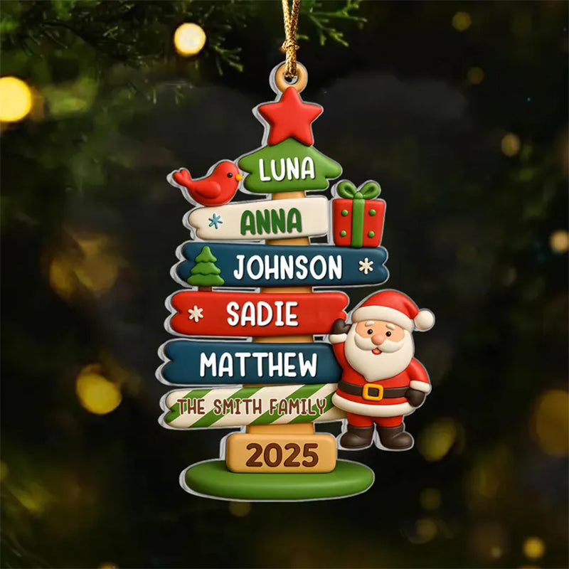 Cute Festive Christmas Tree Ornament With Santa