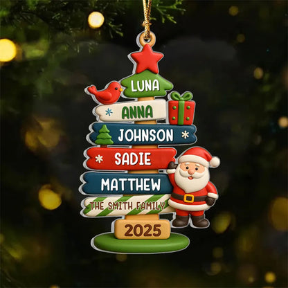 Cute Festive Christmas Tree Ornament With Santa