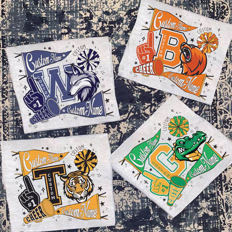 Custom Mascot Retro Shirt, Cheer Team Matching Shirt, Favorite Team Shirt