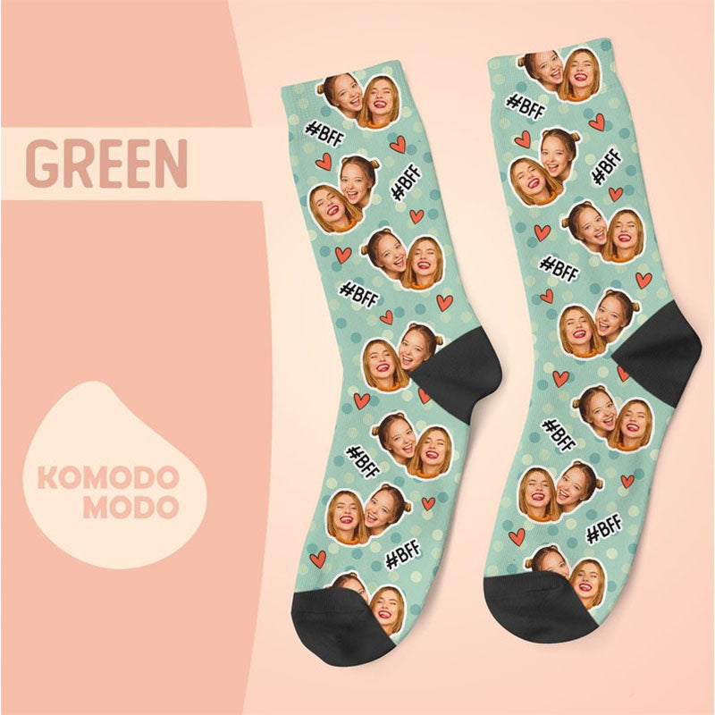 Custom Face Socks, Personalized Best Friends Photo Sock