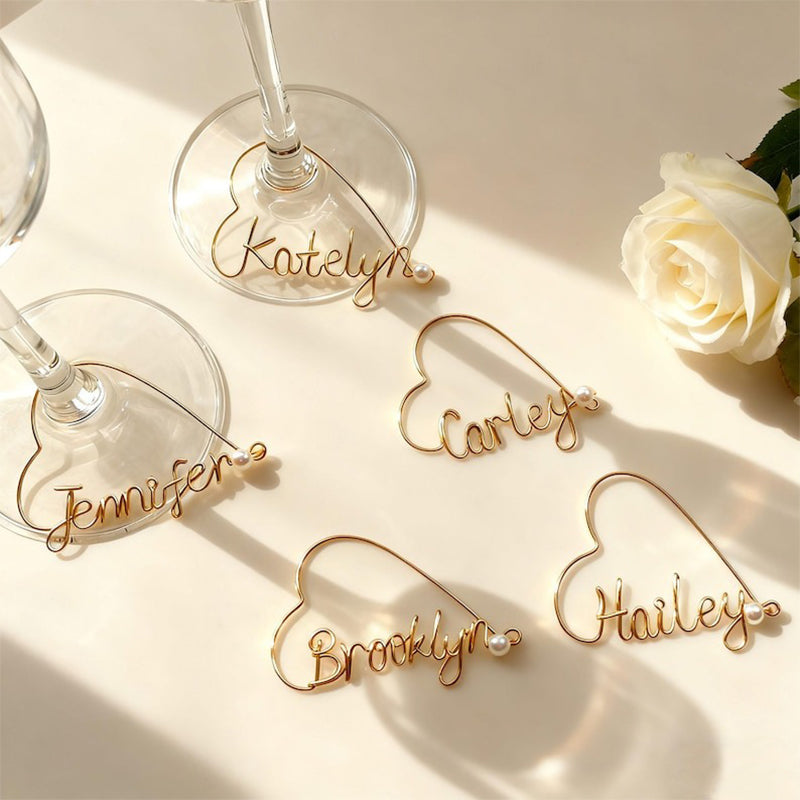 Personalized Name Charms, Wine Glass Charms