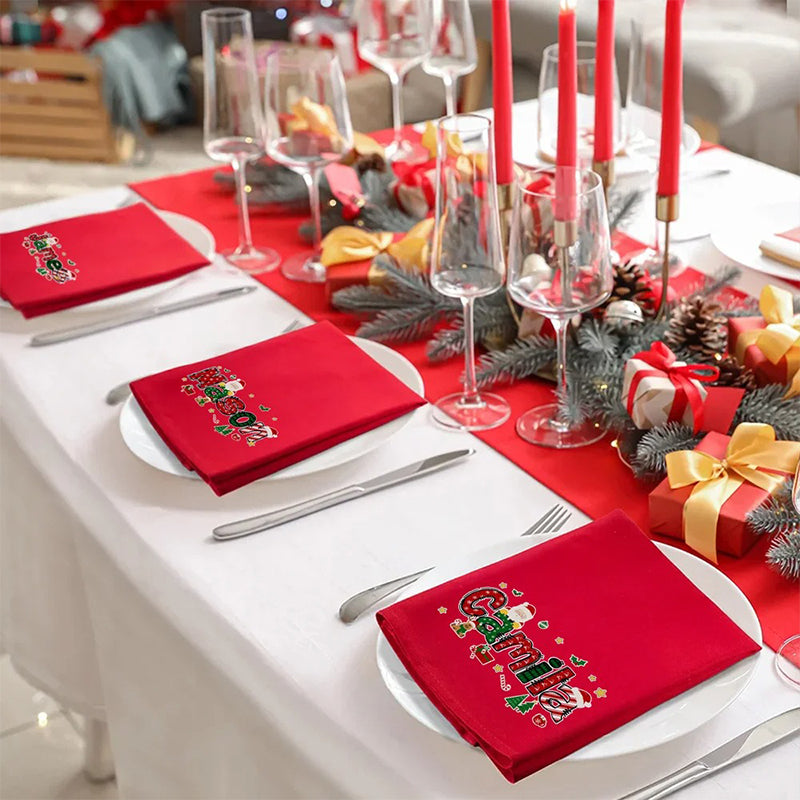 Personalized Santa Claus Christmas Element Alphabet Napkin with Name