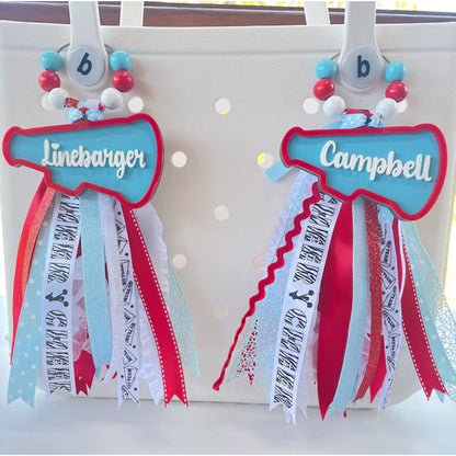 Cheer bogg bag tag, Cheerleader Tassel Charm Sport Duffle bag