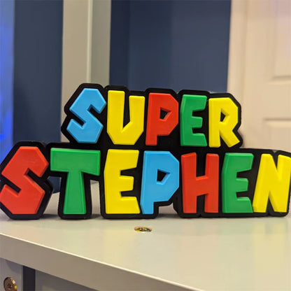 Custom Super Mario Bros inspired Name Plate