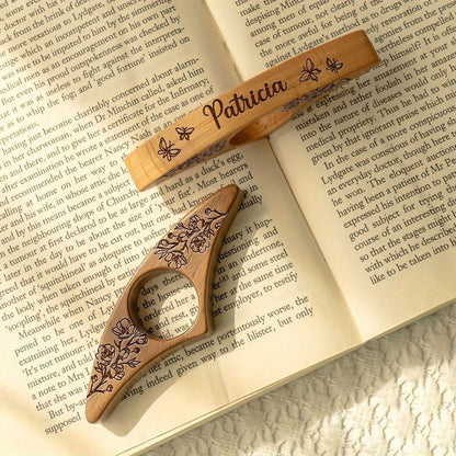 Personalized Engravable  Bookmark Stand with Custom Name & Date/Message