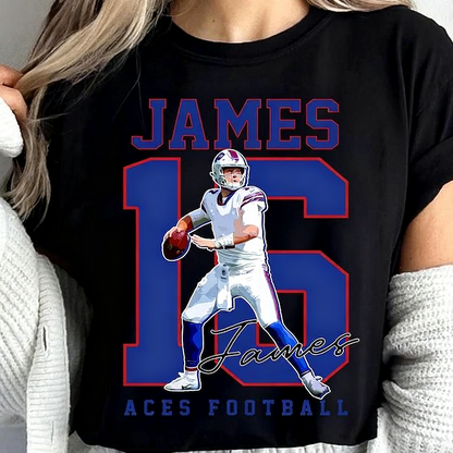 Custom Name and Number Football Player Shirt