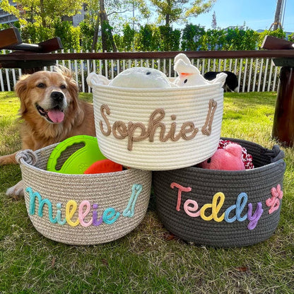 Personalized Basket | Pet Toy Box | Dog Toy Basket