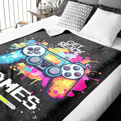 Personalized Color Ink Get Ready Gamepad Blanket