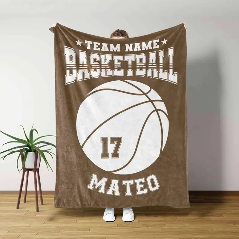 Personalized Basketball Blanket, Basketball Gift For Team