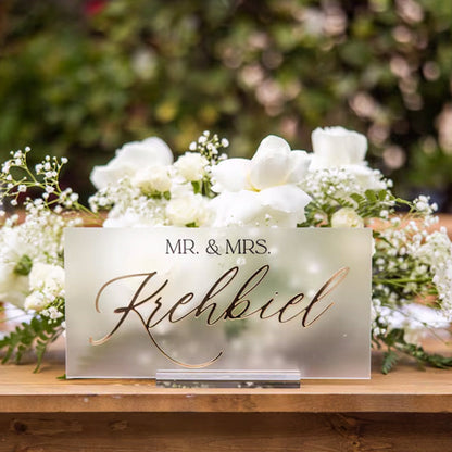 3D Mirrored Acrylic Wedding Head Table Mr Mrs Sign