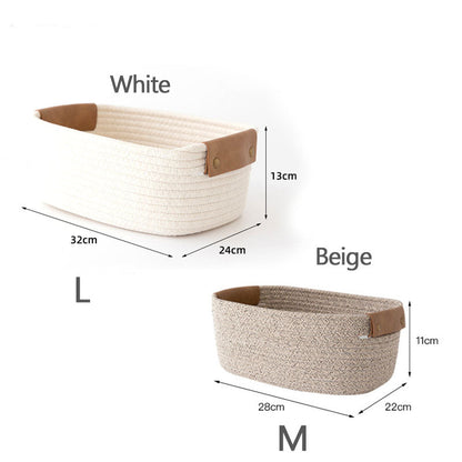 Personalized baby shower rope cotton baskets