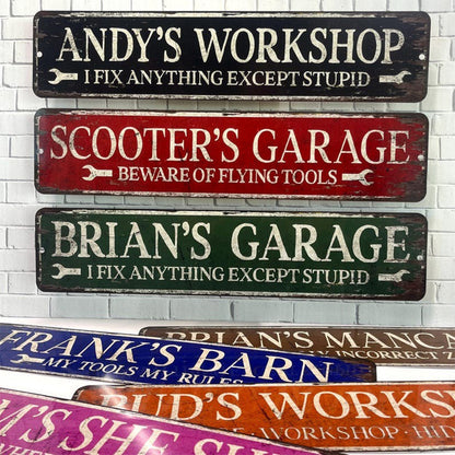 Personalized Garage Sign, Custom Workshop Decor
