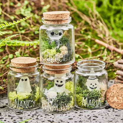Personalized  Mini Ghosts In a Jar, Personalized Ghost In Bottle, Ghost In Glass Jar
