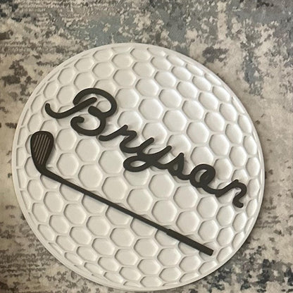 Personalized Golf Ball Name Sign for Golf Theme Room Sports