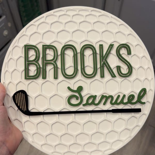 Personalized Golf Ball Name Sign for Golf Theme Room Sports