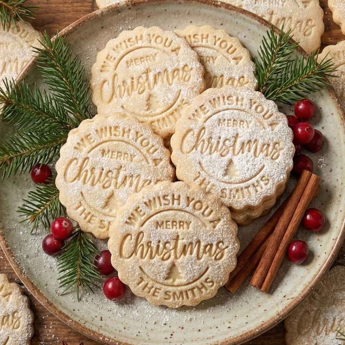 Personalized Christmas Cookie Cutter Stamp