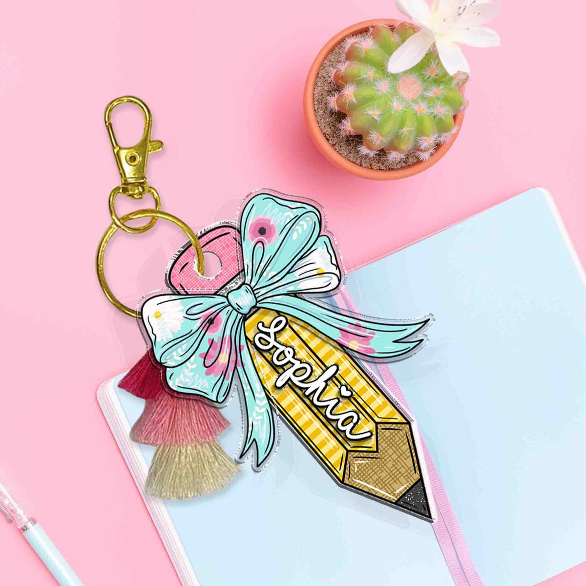 Back To School Kids Gift, Personalized Kids Name Keychain, Backpack Kids Name Tag