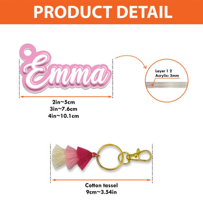Back To School Kids Gift, Personalized Kids Name Keychain, Backpack Kids Name Tag