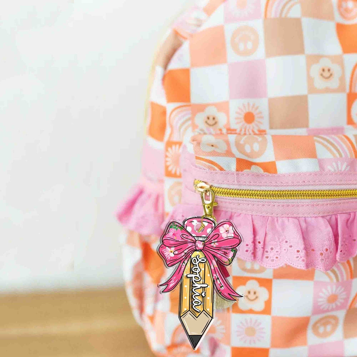 Back To School Kids Gift, Personalized Kids Name Keychain, Backpack Kids Name Tag