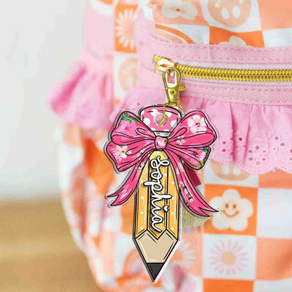Back To School Kids Gift, Personalized Kids Name Keychain, Backpack Kids Name Tag