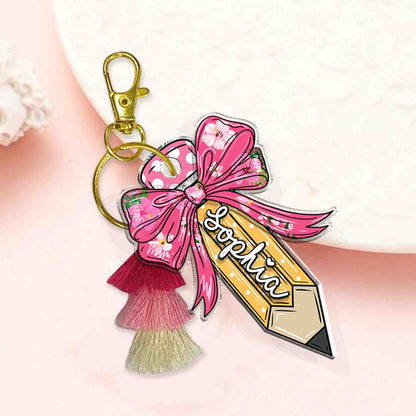 Back To School Kids Gift, Personalized Kids Name Keychain, Backpack Kids Name Tag