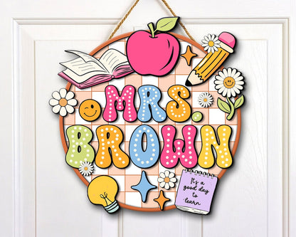 Personalized Teacher Gifts, 3D Teacher Door Sign, Teacher Welcome Sign