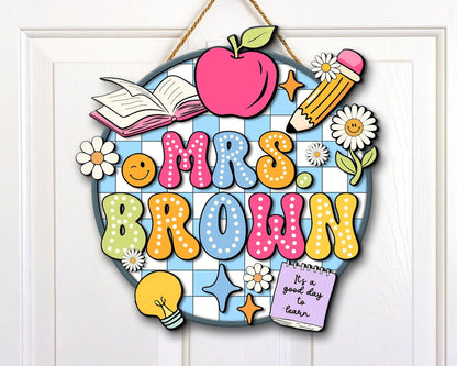 Personalized Teacher Gifts, 3D Teacher Door Sign, Teacher Welcome Sign