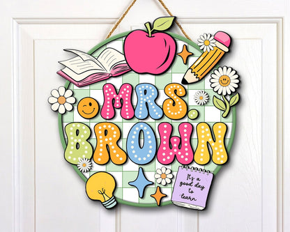 Personalized Teacher Gifts, 3D Teacher Door Sign, Teacher Welcome Sign