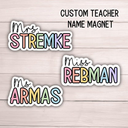 Custom teacher magnet classroom magnet gift Teacher name