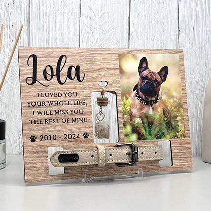 Pet fur Keepsake, Dog Memorial Collar Frame With Photo, Fur Memorial Jar