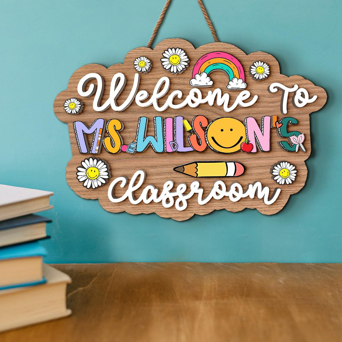 Personalized Teacher Gift, 3D Teacher Door Hanger, Classroom Welcome Sign