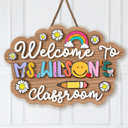 Personalized Teacher Gift, 3D Teacher Door Hanger, Classroom Welcome Sign