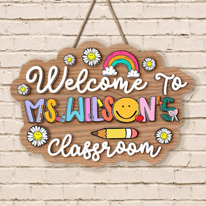 Personalized Teacher Gift, 3D Teacher Door Hanger, Classroom Welcome Sign
