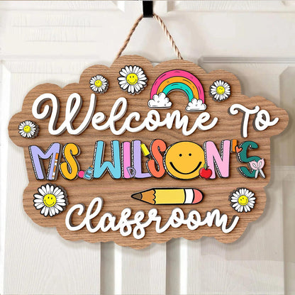 Personalized Teacher Gift, 3D Teacher Door Hanger, Classroom Welcome Sign