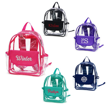Personalized Clear Backpack: Stadium Bag, Monogrammed PVC, Game Day Bag