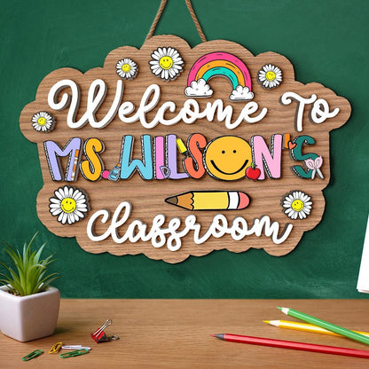 Personalized Teacher Gift, 3D Teacher Door Hanger, Classroom Welcome Sign