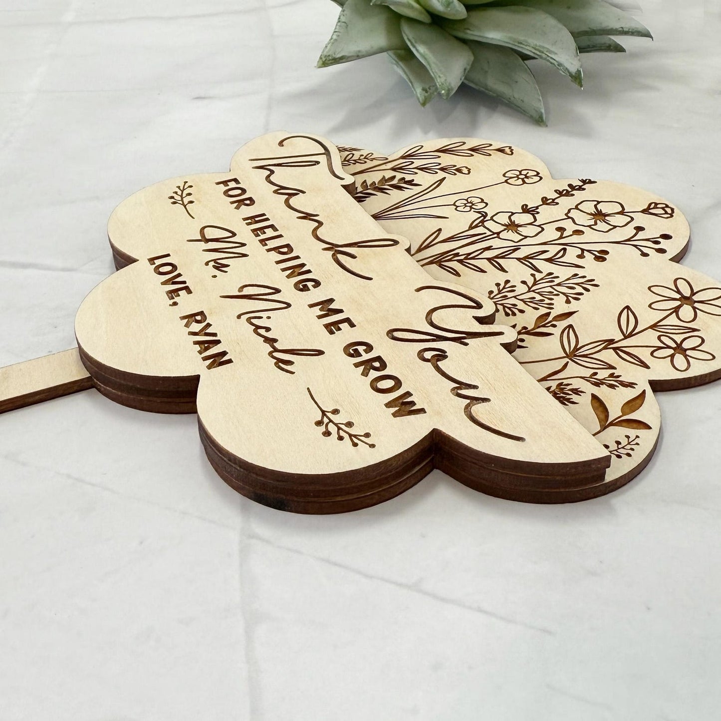 Teacher Gift Idea Card Holder Personalized Teacher Plant Sign