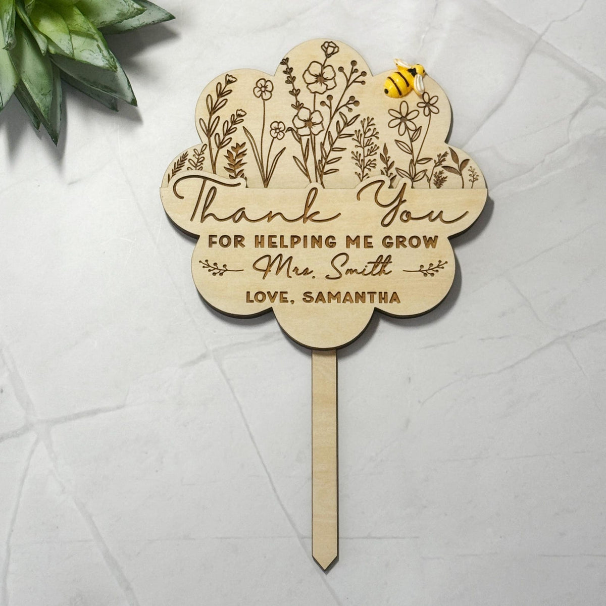 Teacher Gift Idea Card Holder Personalized Teacher Plant Sign