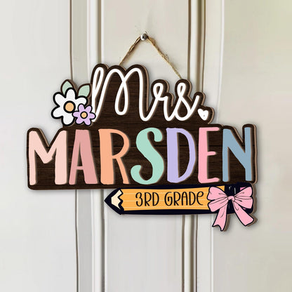 Custom Teacher Name Sign, Custom Teacher Door Sign, Teacher Appreciation Gift