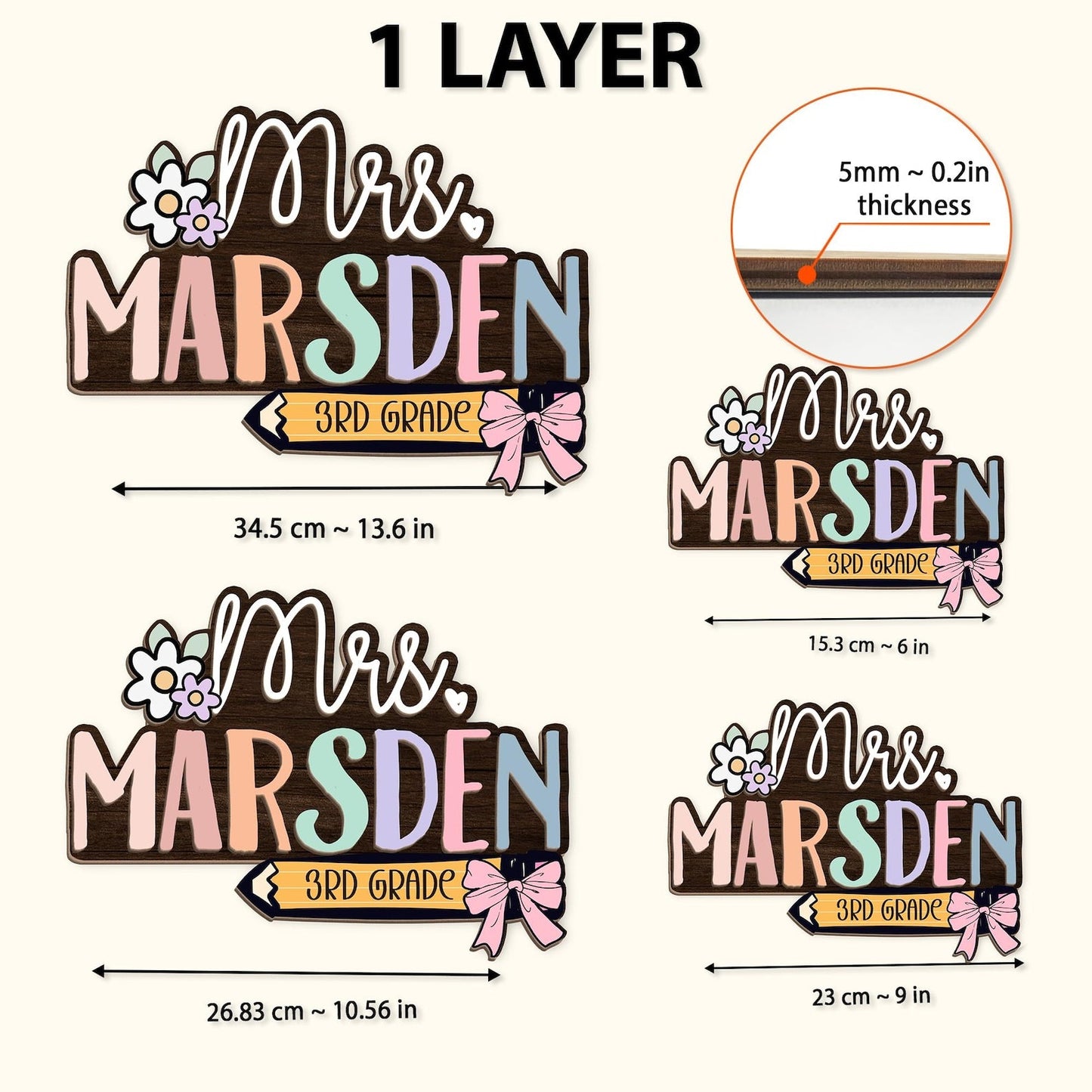 Custom Teacher Name Sign, Custom Teacher Door Sign, Teacher Appreciation Gift