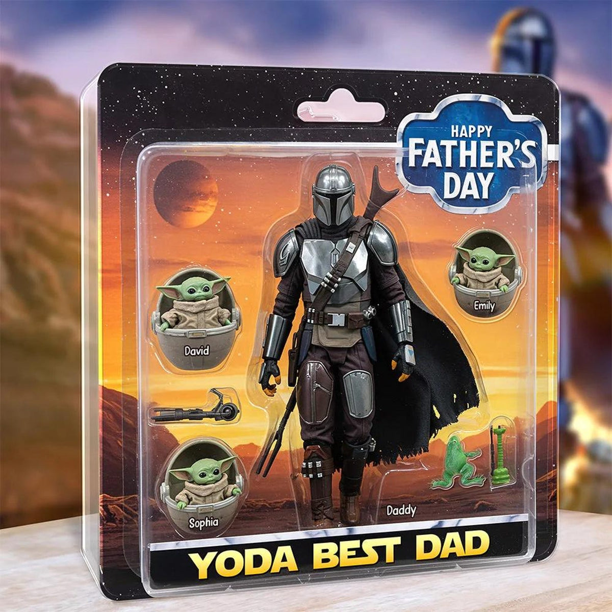 Personalized Father Day Acrylic Plaque, Star Wars Dadalorian Figure Acrylic Block