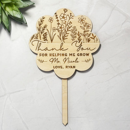 Teacher Gift Idea Card Holder Personalized Teacher Plant Sign
