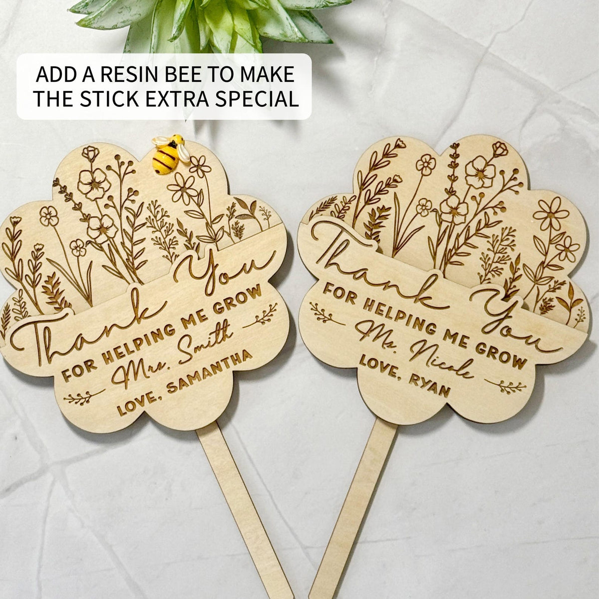 Teacher Gift Idea Card Holder Personalized Teacher Plant Sign