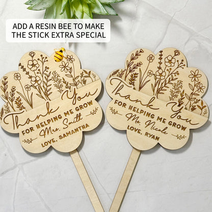 Teacher Gift Idea Card Holder Personalized Teacher Plant Sign