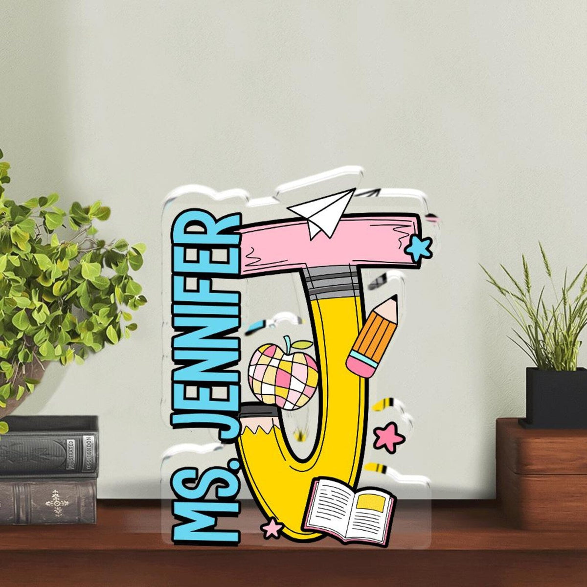 Custom Teacher Desk Plaque, Teacher Acrylic Block, Personalized Name Sign Acrylic Plaque