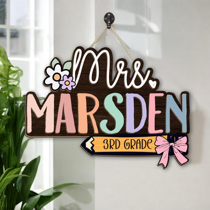 Custom Teacher Name Sign, Custom Teacher Door Sign, Teacher Appreciation Gift