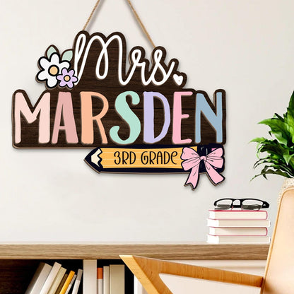 Custom Teacher Name Sign, Custom Teacher Door Sign, Teacher Appreciation Gift
