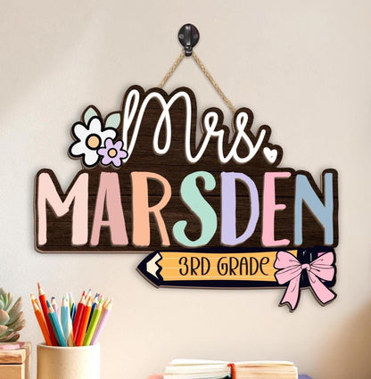 Custom Teacher Name Sign, Custom Teacher Door Sign, Teacher Appreciation Gift